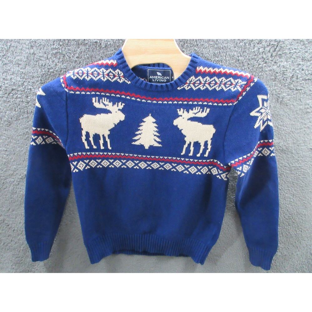 Vintage Nordic Style Fair Isle AMERICAN LIVING Reindeer Sweater Men's Medium